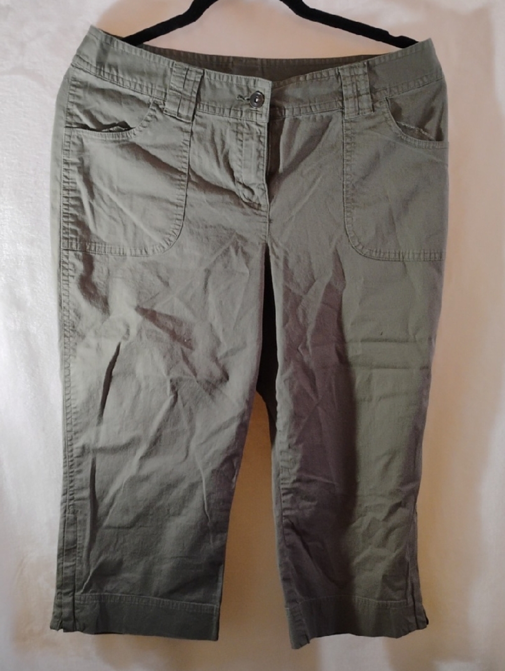 Women’s Olive Green Casual Crop Jeans Size 8P